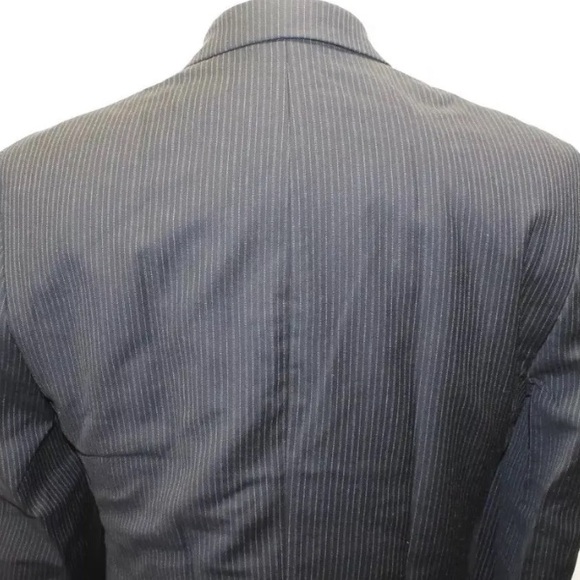 Calvin Klein Pin Stripe Black Blazer Lined Made In Canada 40R 100% Wool Men - Picture 8 of 13
